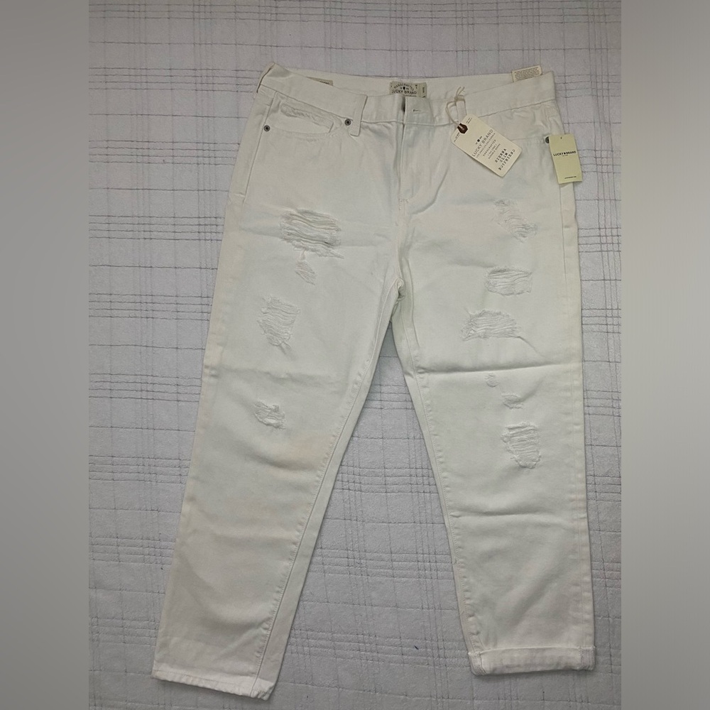Lucky Brand Sienna Slim Boyfriend white Jeans